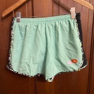 Nike dri fit girls extra large light green shorts